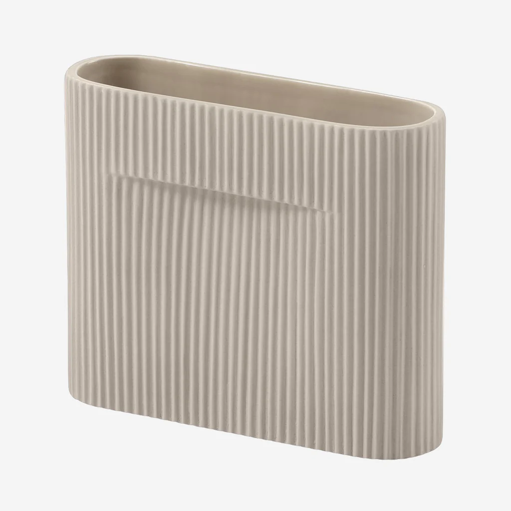 Muuto Ridge Vase Beige Small - Image 3