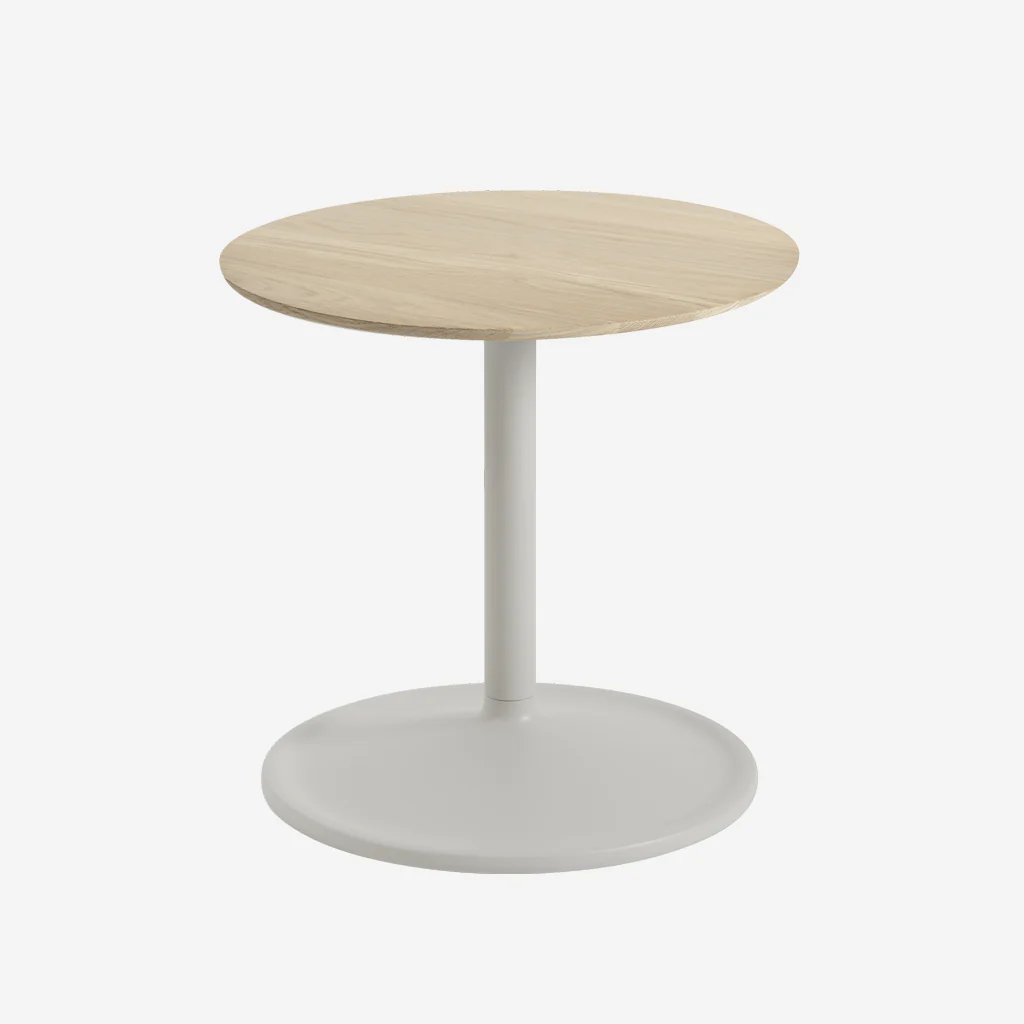 Muuto Soft Side Table Oak/Grey H40 x Ø41 - Image 9