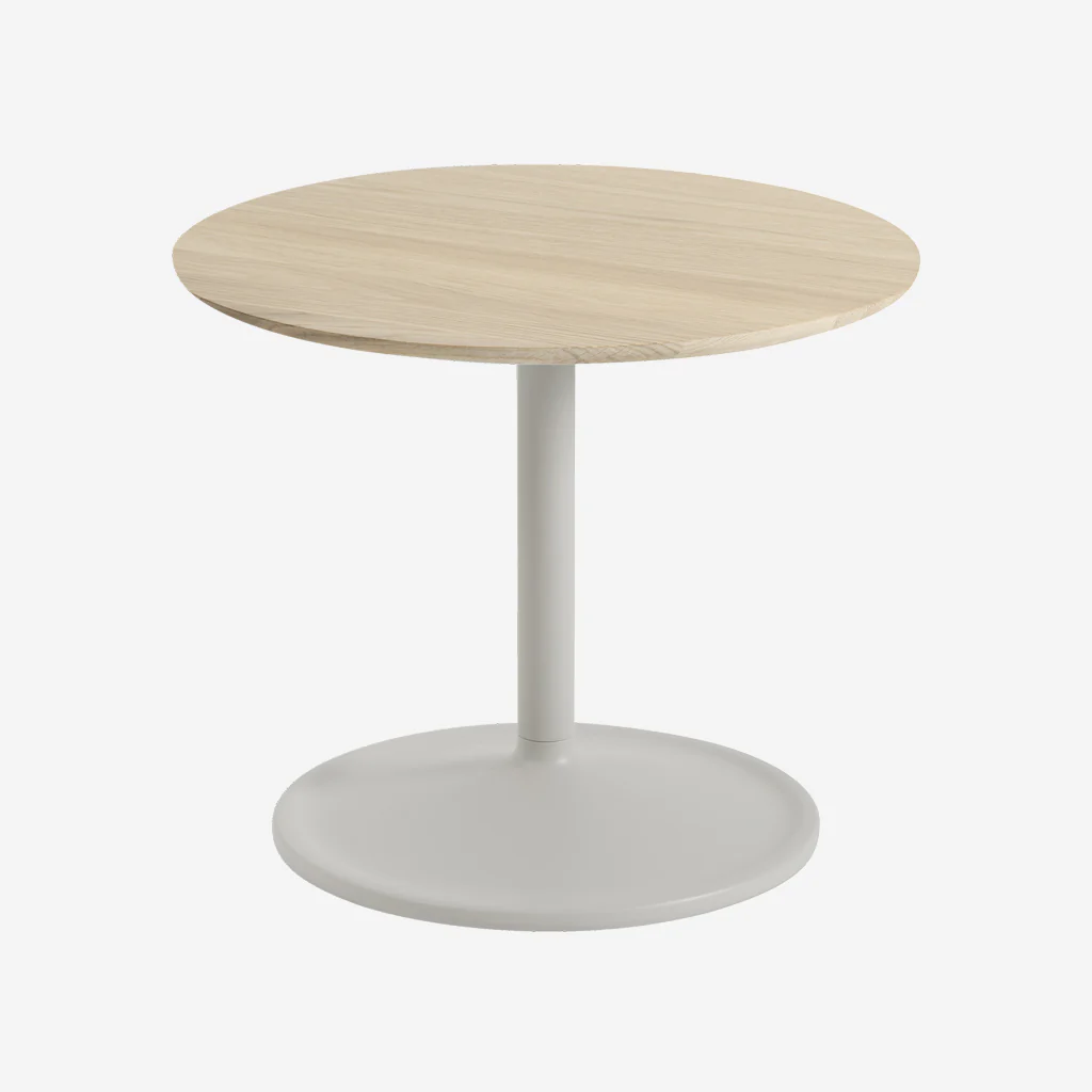 Muuto Soft Side Table Oak/Grey H40 x Ø48 - Image 9