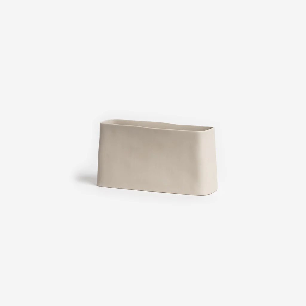 Ned Haan Rectangle Vase Planter Mushroom