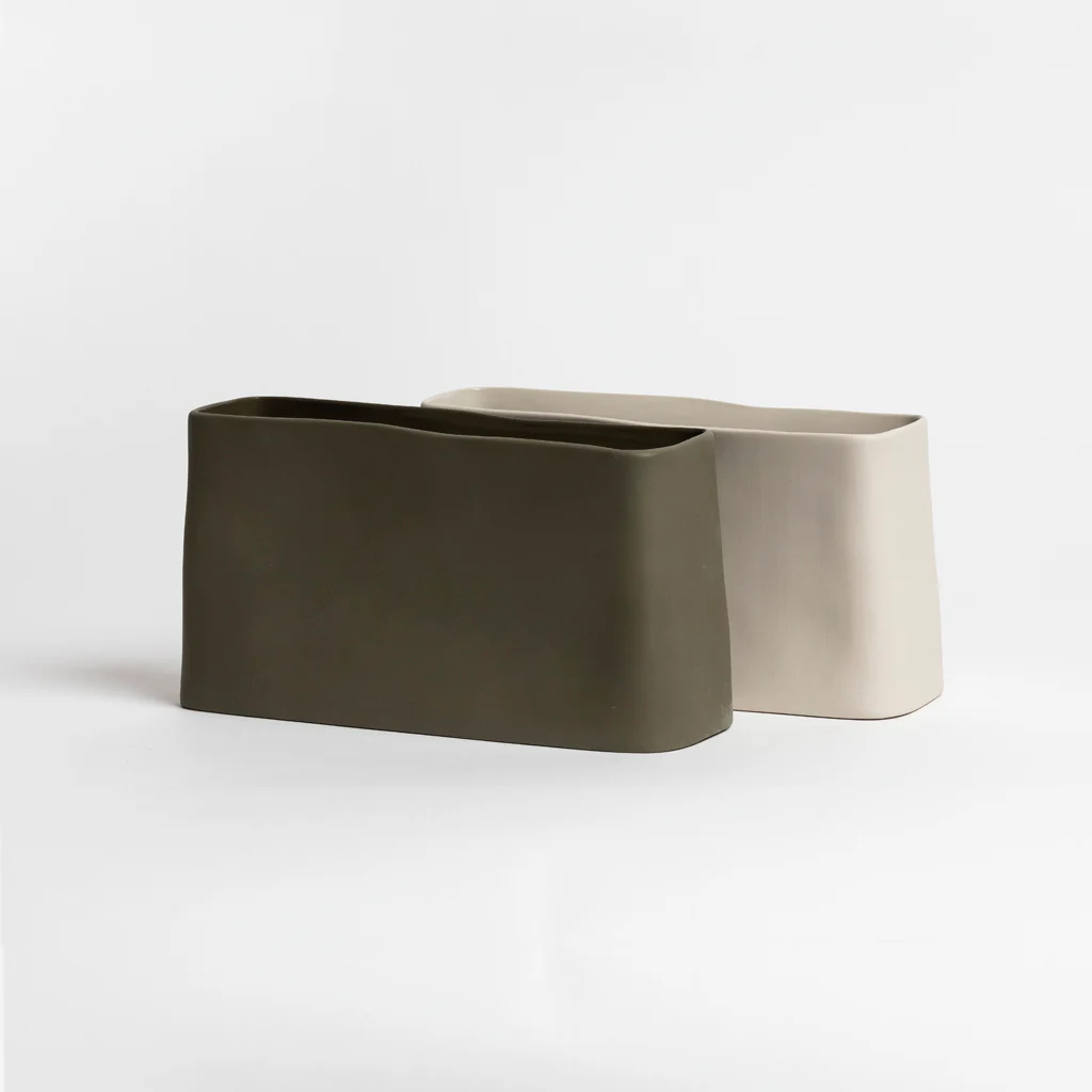 Ned Haan Rectangle Vase Planter Mushroom - Image 2