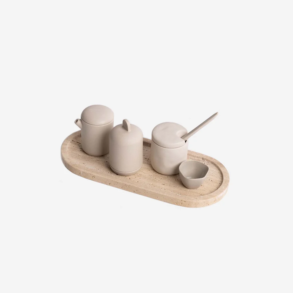 Ned Line Travertine Oval Tray - Image 4