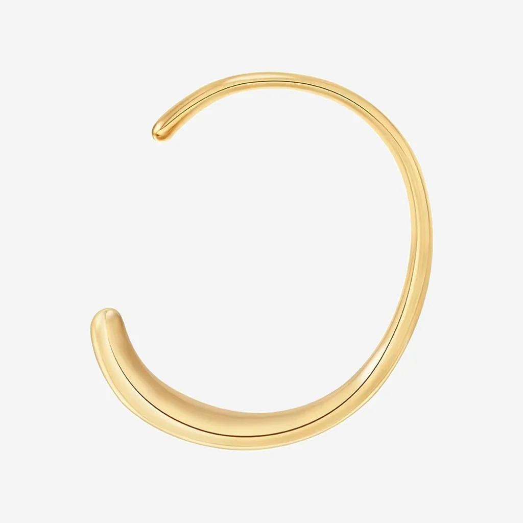 Nordic Muse Gold Bold Fluid Cuff Bangle - Image 4