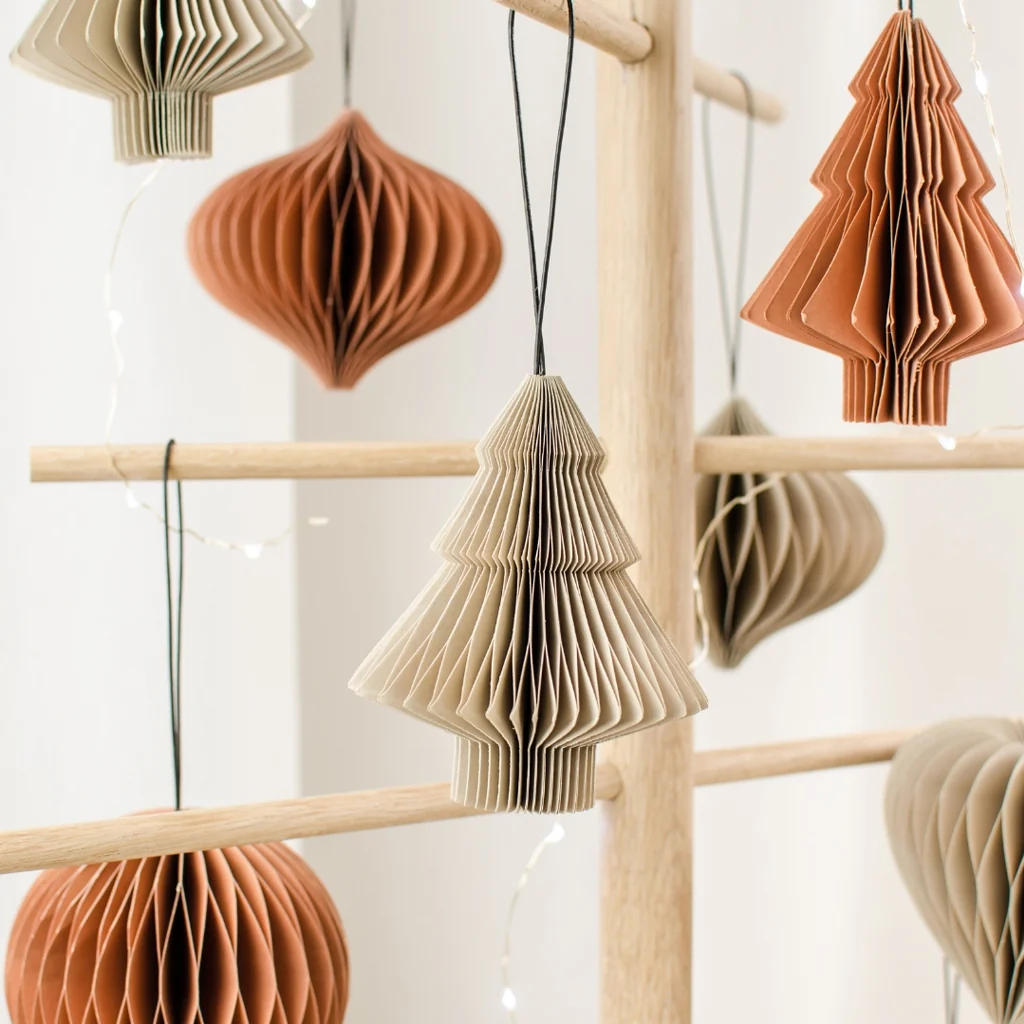Nordic Rooms Paper Christmas Ornament Linen Tree - Image 7