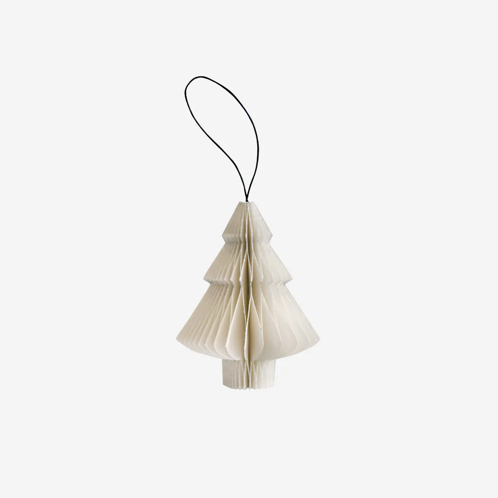 Nordic Rooms Paper Christmas Ornament White Glitter Edge Tree