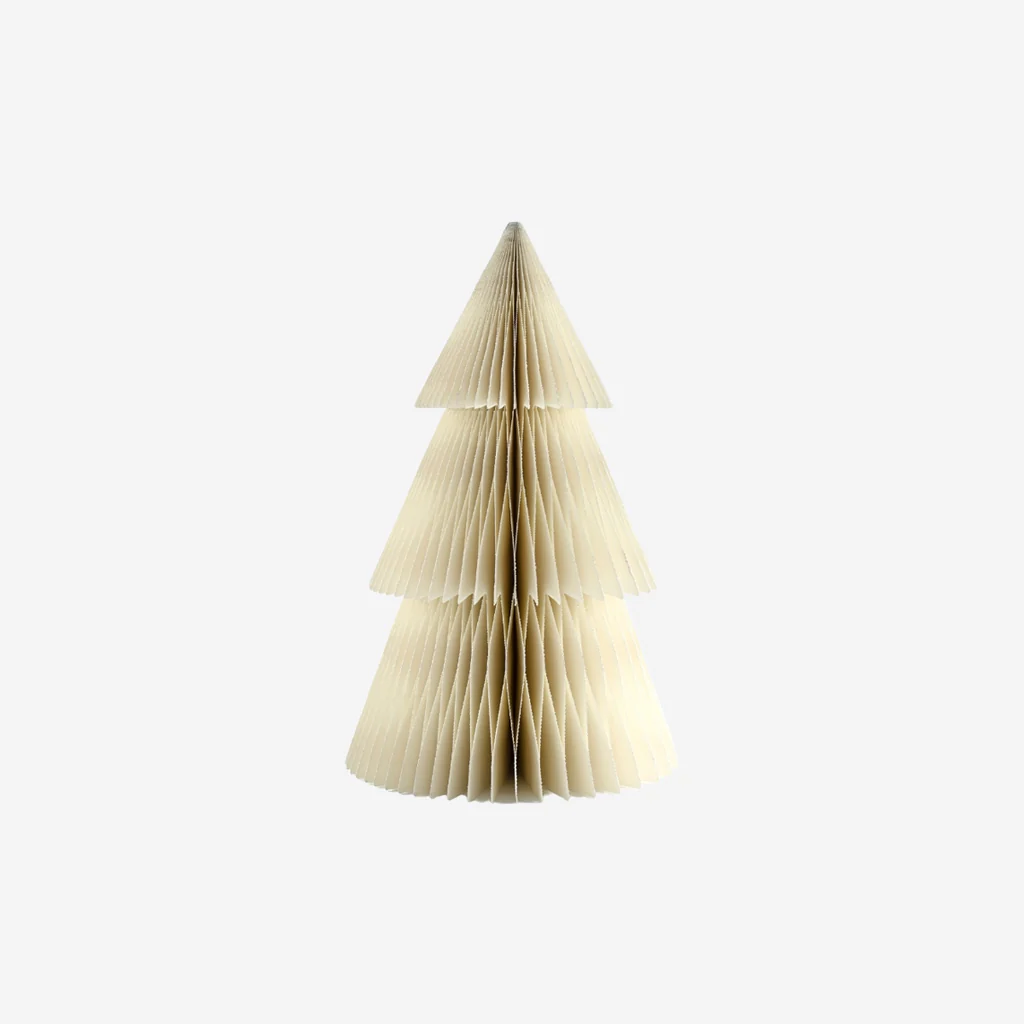 Nordic Rooms Paper Standing Deluxe Christmas Tree Off White Glitter Edge 45cm