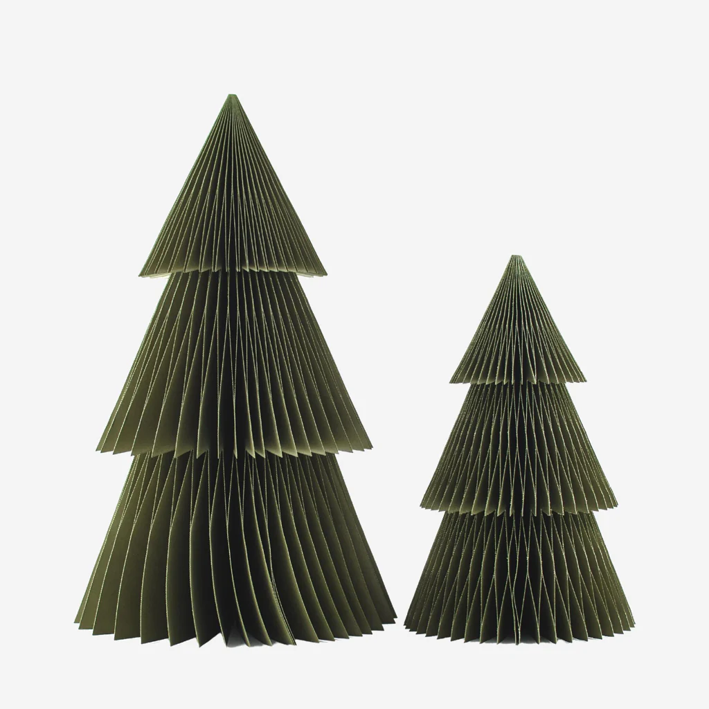 Nordic Rooms Paper Standing Deluxe Christmas Tree Olive Green 31cm - Image 2