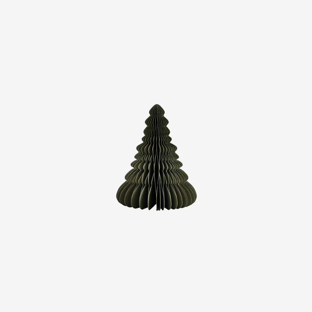 Nordic Rooms Standing Paper Christmas Tree Olive Green 15cm