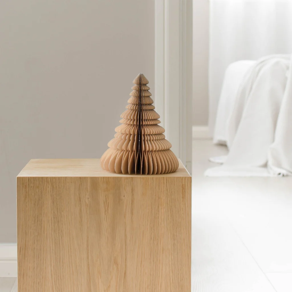 Nordic Rooms Standing Paper Christmas Tree Flaxseed 24cm - Image 2