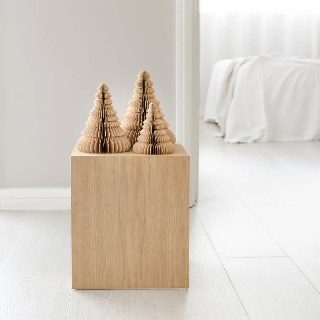 Nordic Rooms Standing Paper Christmas Tree Flaxseed 24cm - Image 3