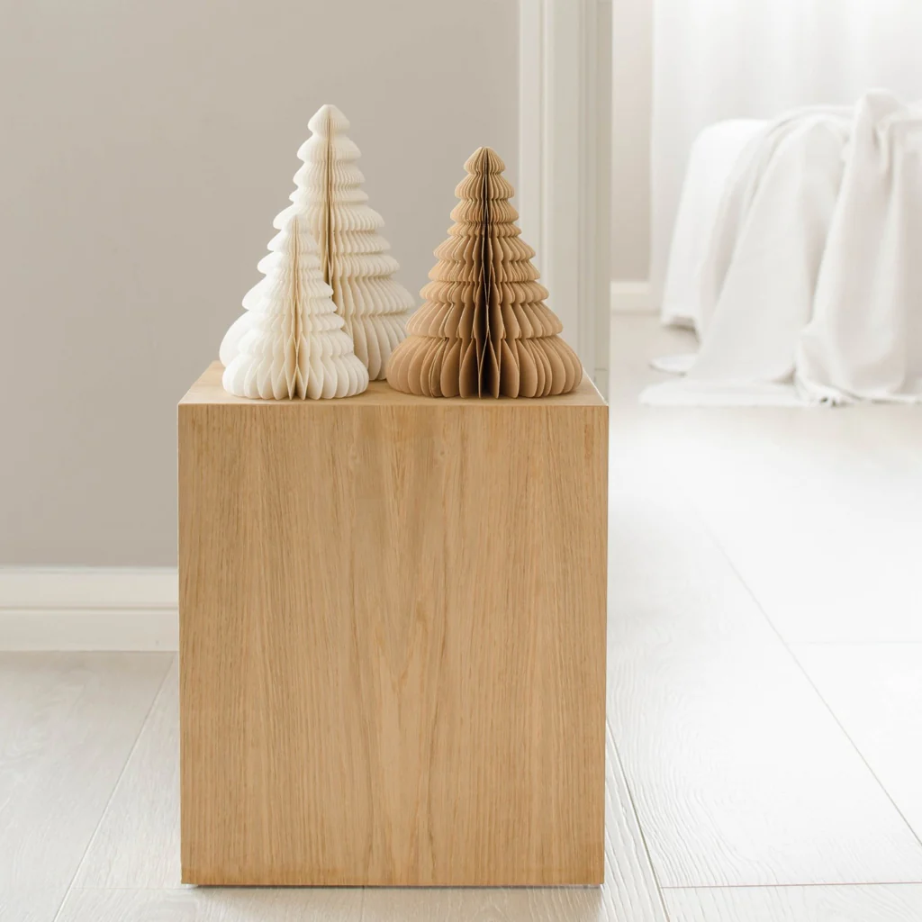 Nordic Rooms Standing Paper Christmas Tree Flaxseed 24cm - Image 5