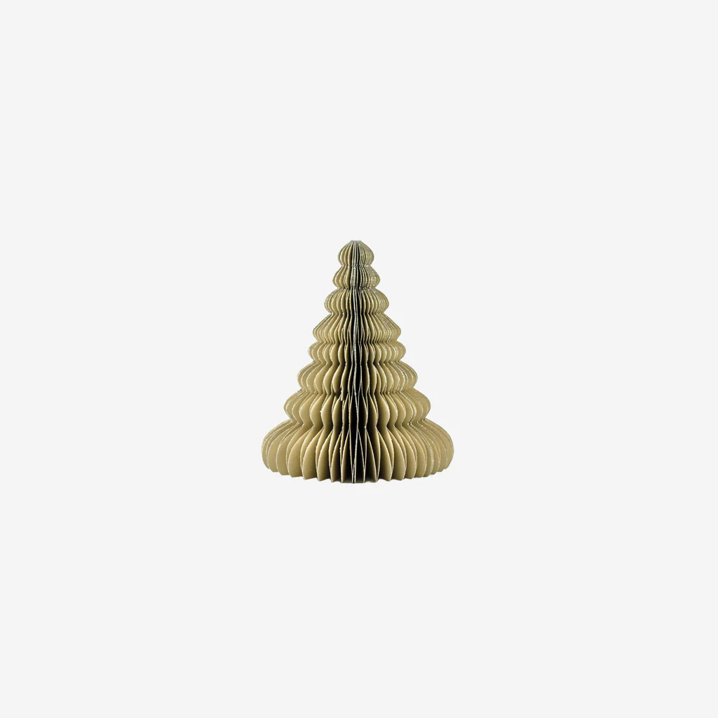 Nordic Rooms Standing Paper Christmas Tree Linen Glitter Edge 15cm