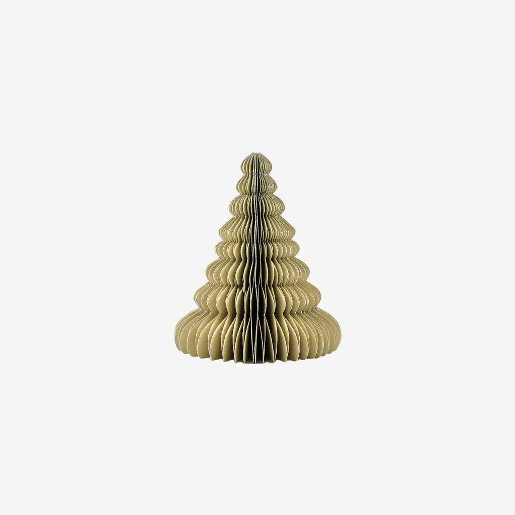 Nordic Rooms Standing Paper Christmas Tree Linen Glitter Edge 20cm