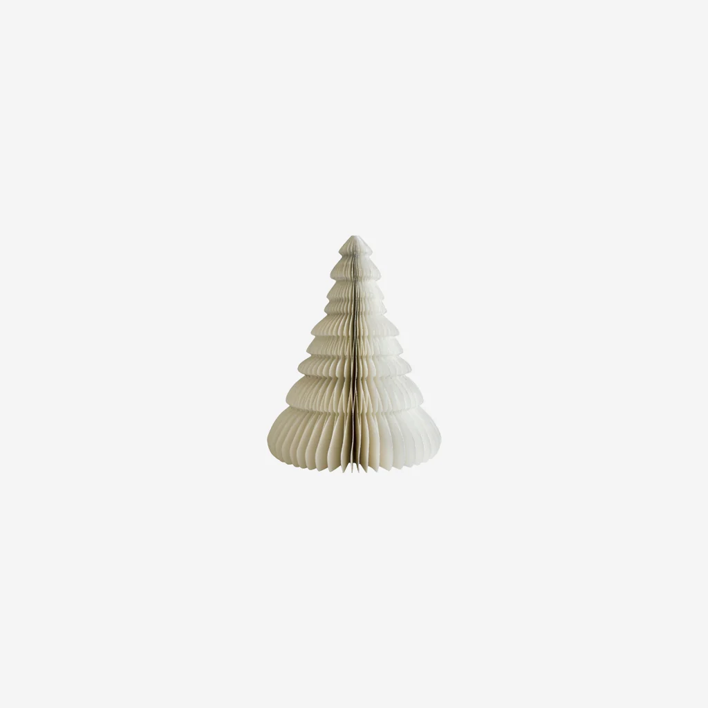 Nordic Rooms Standing Paper Christmas Tree White Glitter Edge 15cm