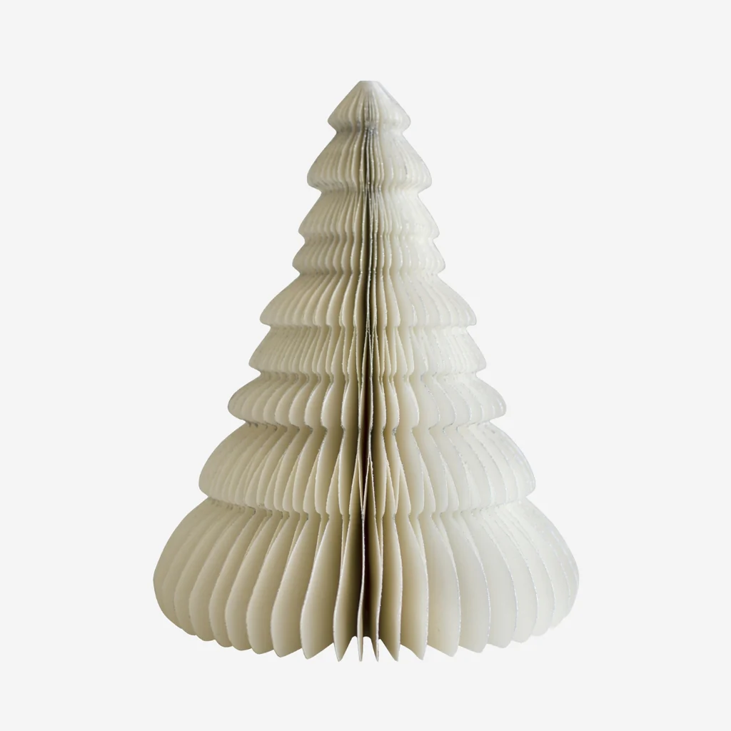 Nordic Rooms Standing Paper Christmas Tree White Glitter Edge 20cm - Image 6