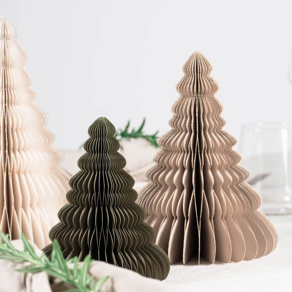 Nordic Rooms Standing Paper Christmas Tree White Glitter Edge 24cm - Image 3