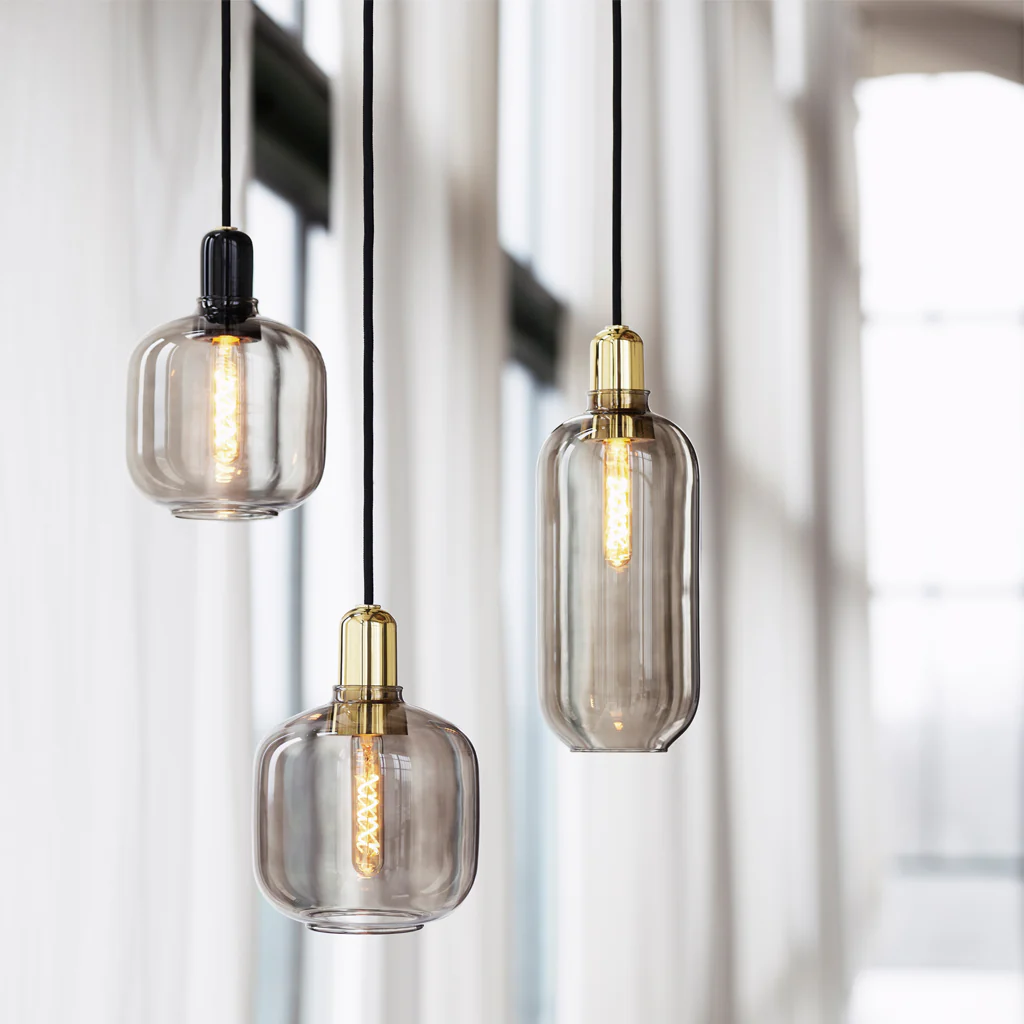 Normann Copenhagen Amp Pendant Large Smoke/Brass - Image 2