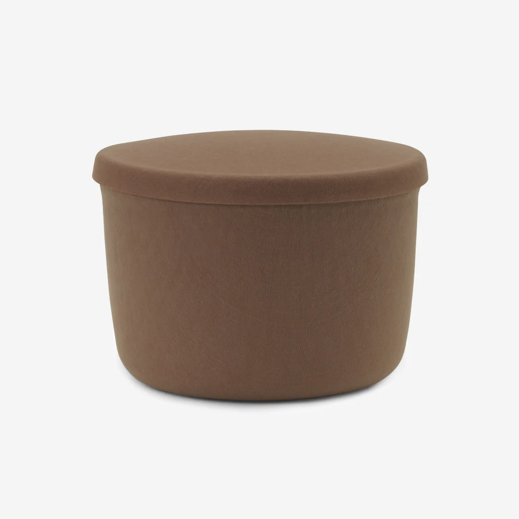 Normann Copenhagen Hide Storage Pouf Brown Small - Image 4
