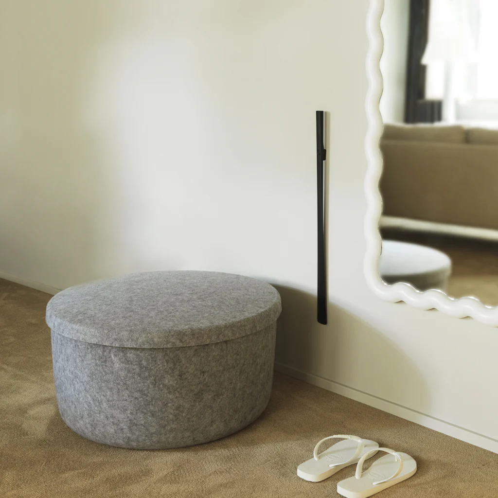 Normann Copenhagen Hide Storage Pouf Grey Large - Image 2