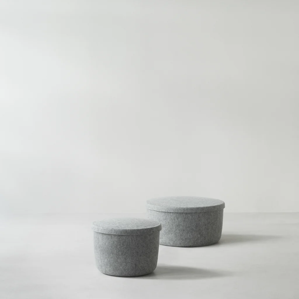 Normann Copenhagen Hide Storage Pouf Grey Large - Image 4