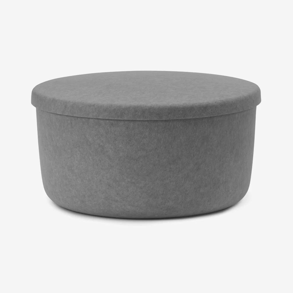 Normann Copenhagen Hide Storage Pouf Grey Large - Image 5