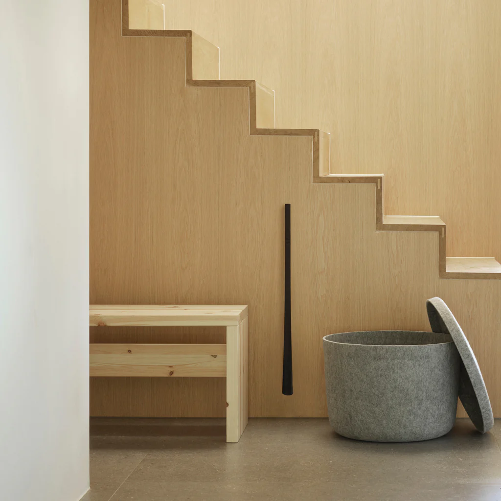 Normann Copenhagen Hide Storage Pouf Grey Small - Image 5