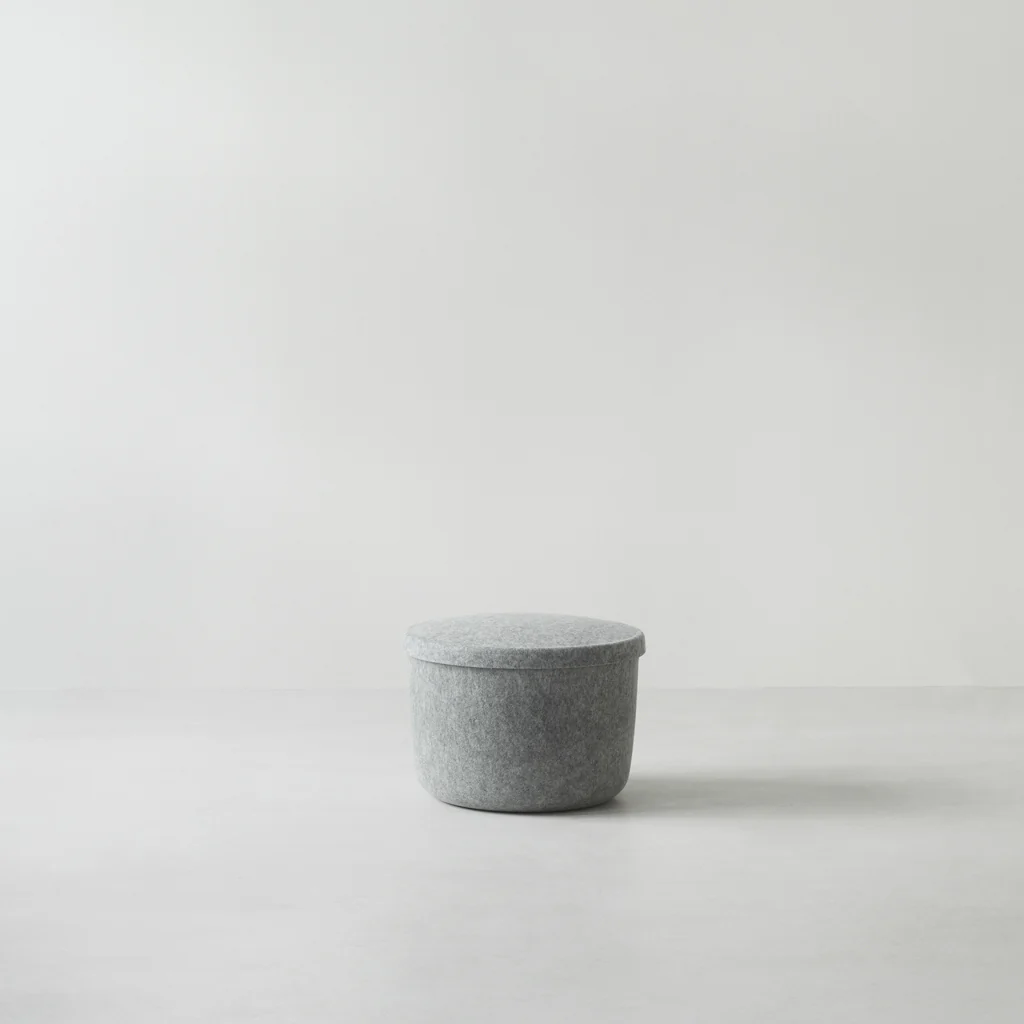 Normann Copenhagen Hide Storage Pouf Grey Small - Image 8