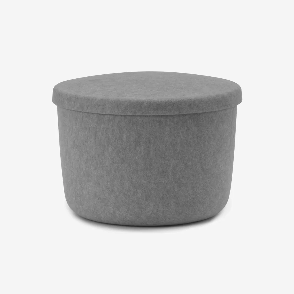 Normann Copenhagen Hide Storage Pouf Grey Small - Image 9