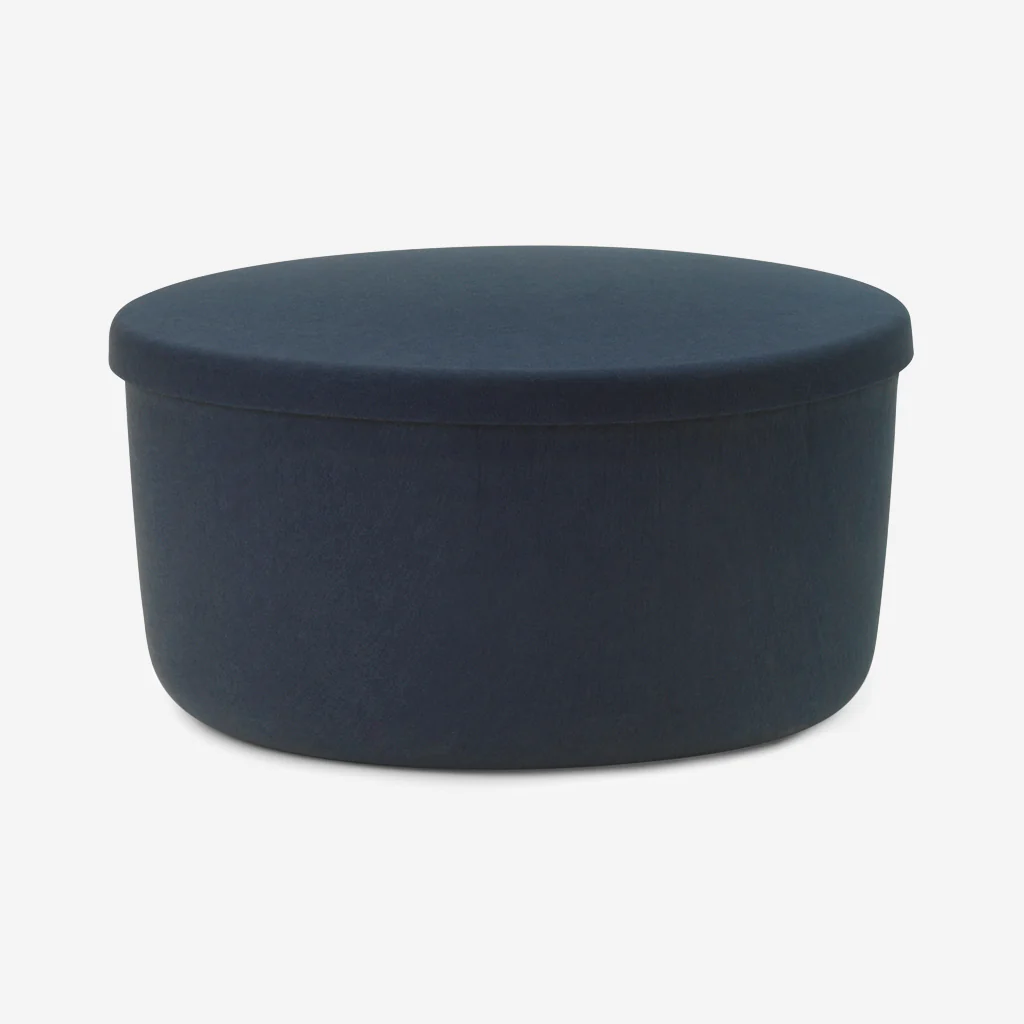 Normann Copenhagen Hide Storage Pouf Steel Blue Large - Image 2
