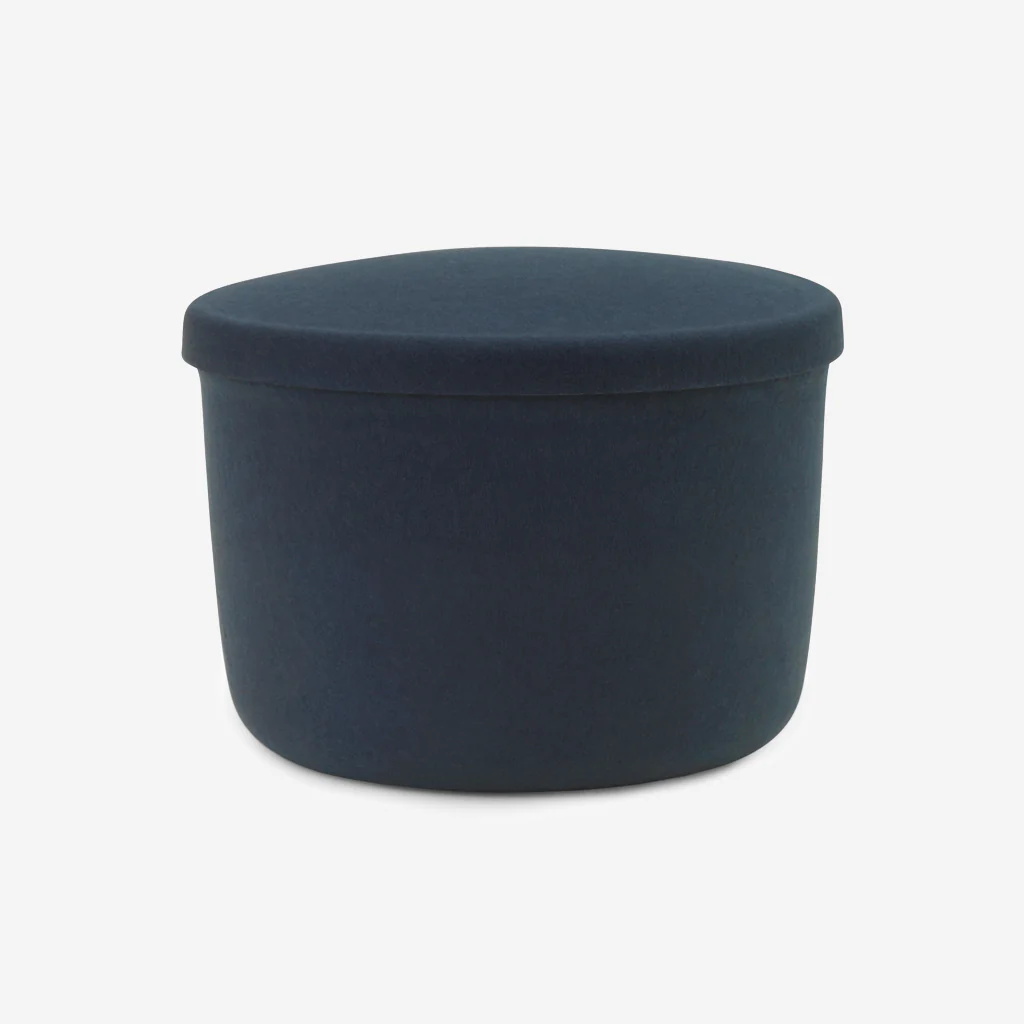 Normann Copenhagen Hide Storage Pouf Steel Blue Small - Image 2