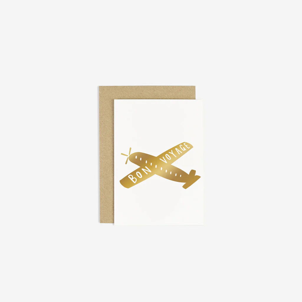 Old English Company Card Bon Voyage Airplane