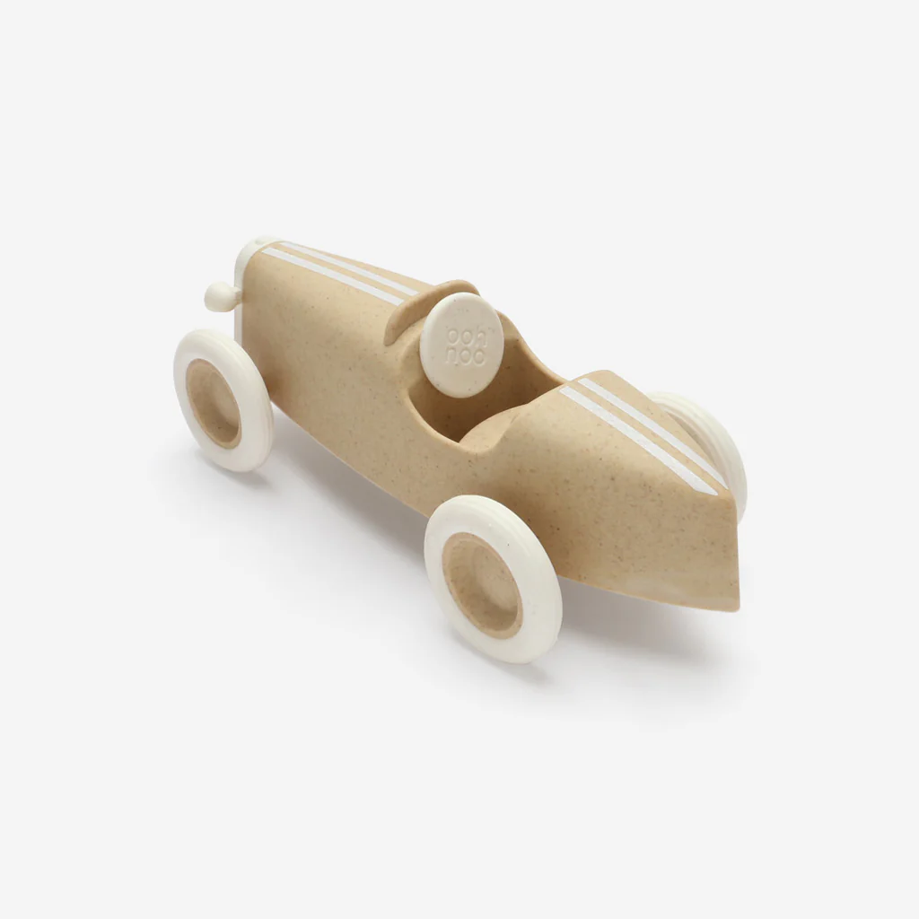 Ooh Noo Wooden Grand Prix Racing Car Light Brown - Image 6