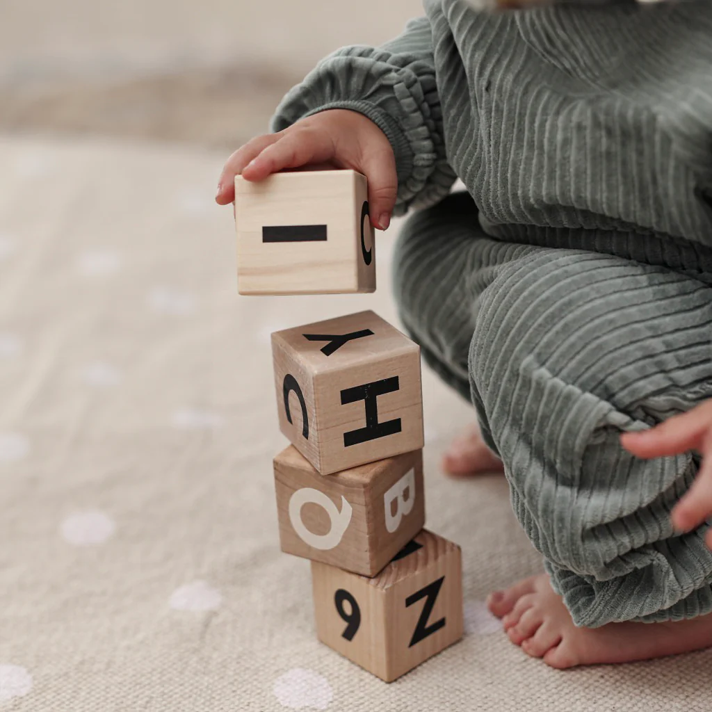 Ooh Noo Wooden Alphabet Blocks Black - Image 3