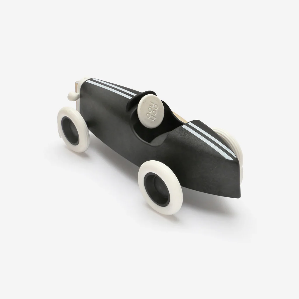 Ooh Noo Wooden Grand Prix Racing Car Black - Image 5