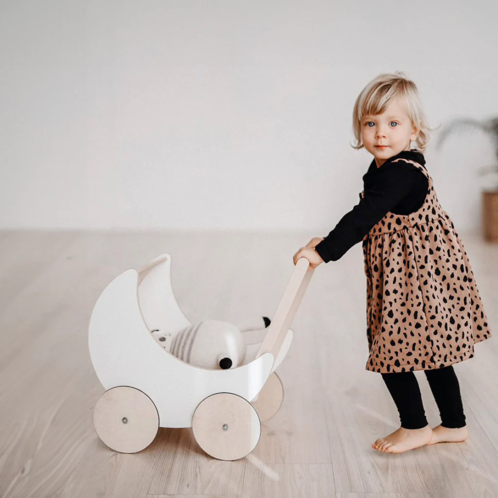 Ooh Noo Wooden Toy Pram - Image 2