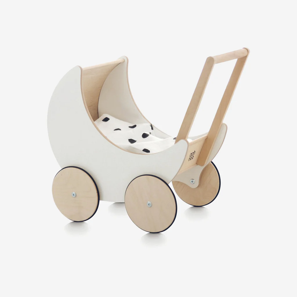 Ooh Noo Wooden Toy Pram - Image 3