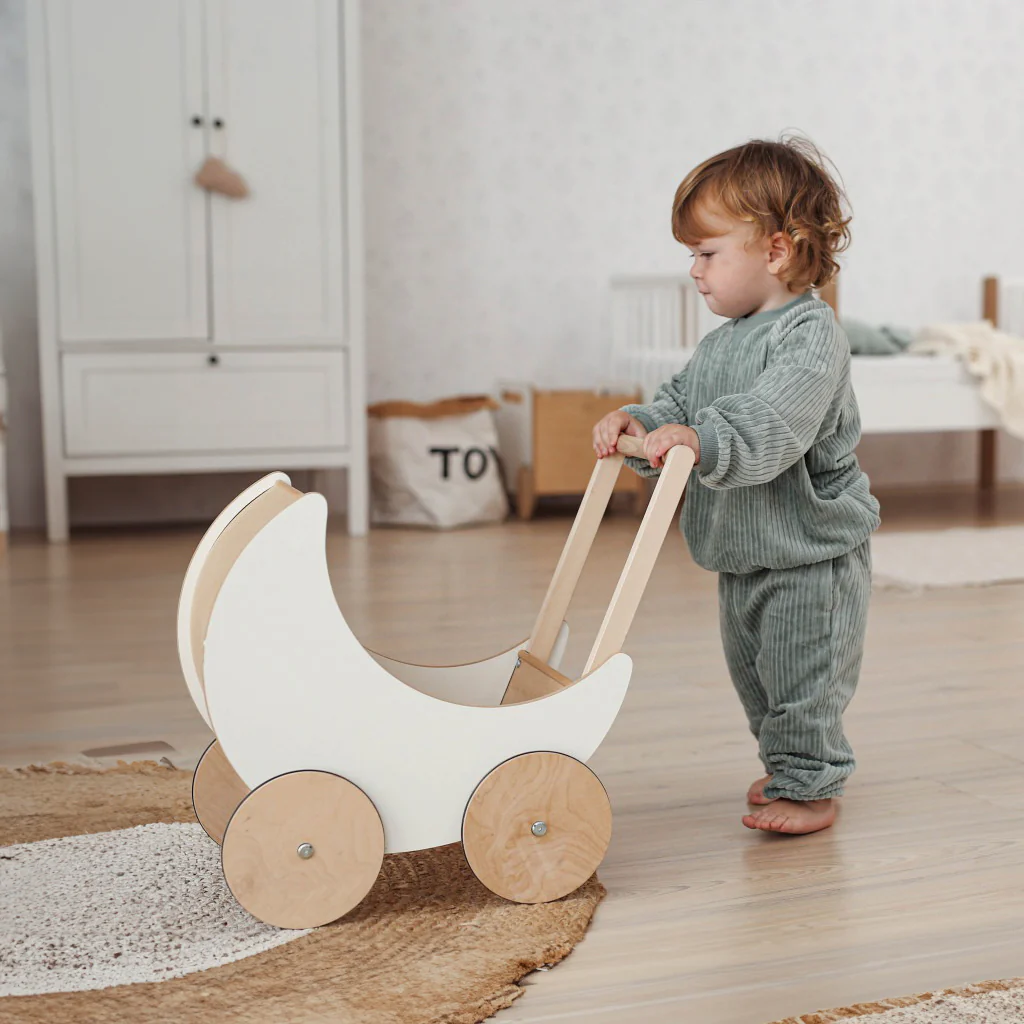 Ooh Noo Wooden Toy Pram - Image 5