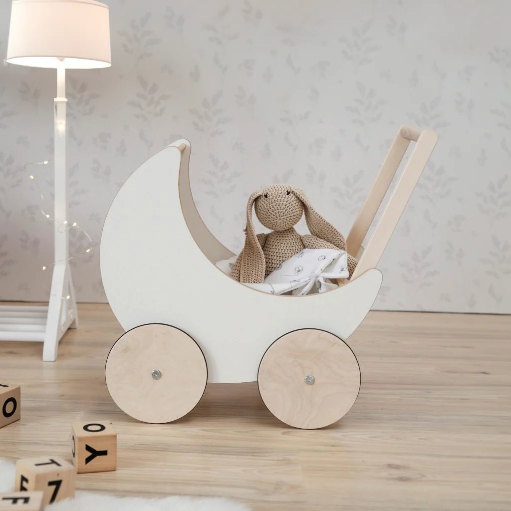 Ooh Noo Wooden Toy Pram - Image 6