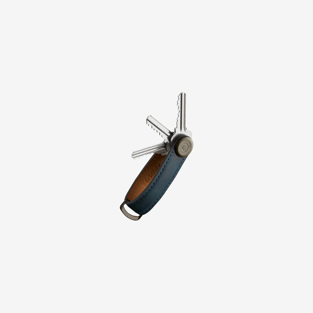 Orbitkey Key Organiser Crazy Horse Leather Marine Blue