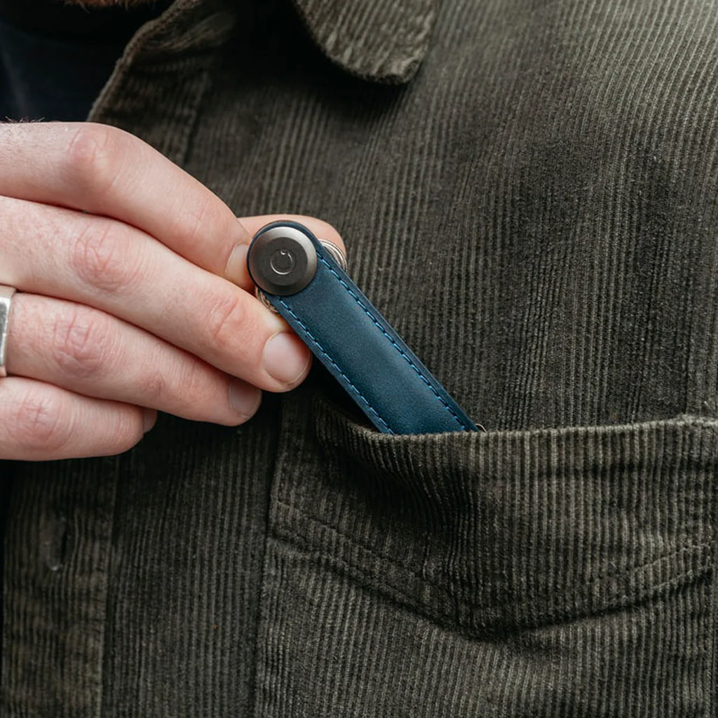 Orbitkey Key Organiser Crazy Horse Leather Marine Blue - Image 3