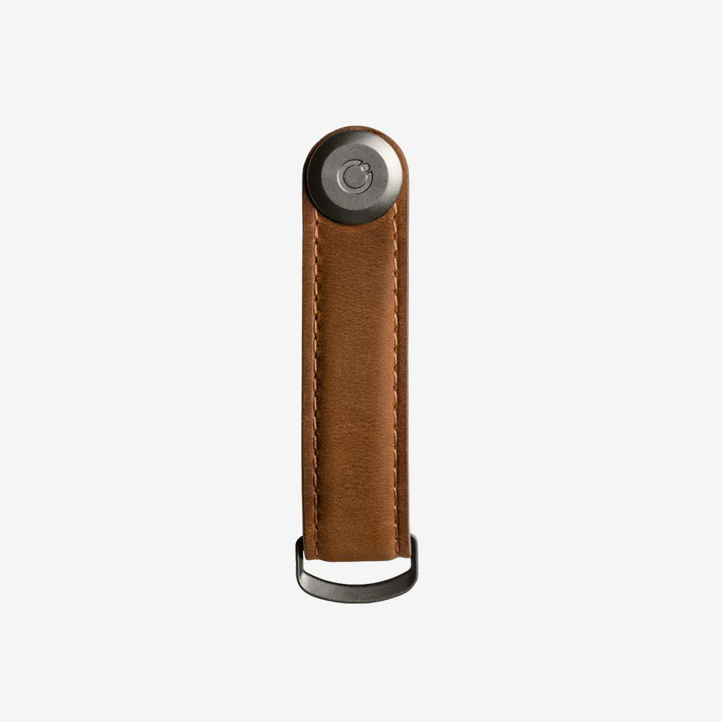 Orbitkey Key Organiser Crazy Horse Leather Oak Brown with Brown Stitching - Image 6