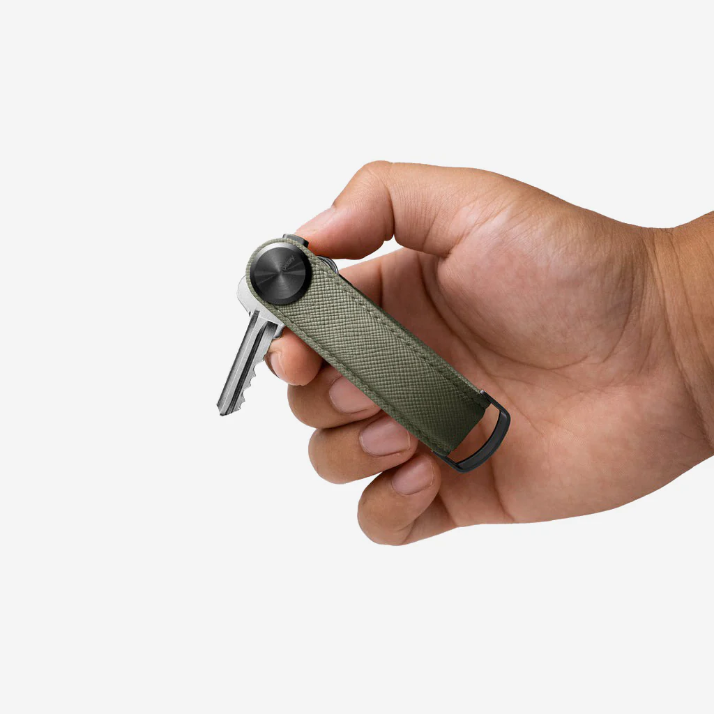 Orbitkey Key Organiser Pro Leather Saffiano Olive Green - Image 2