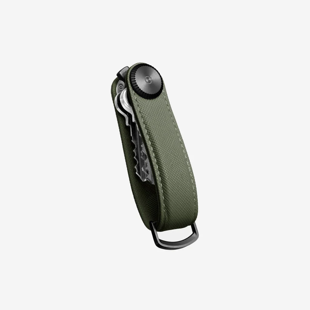 Orbitkey Key Organiser Pro Leather Saffiano Olive Green - Image 7