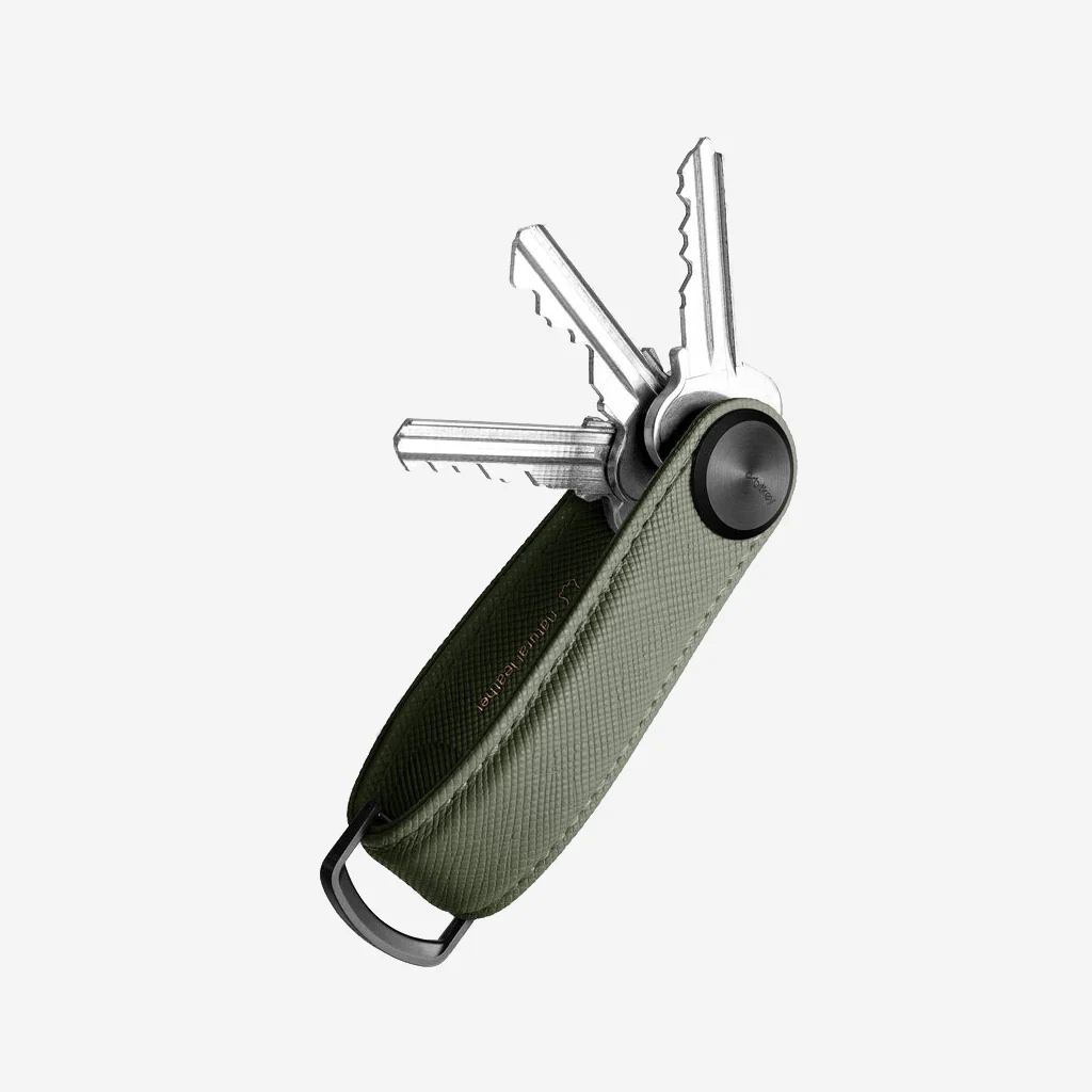 Orbitkey Key Organiser Pro Leather Saffiano Olive Green - Image 8
