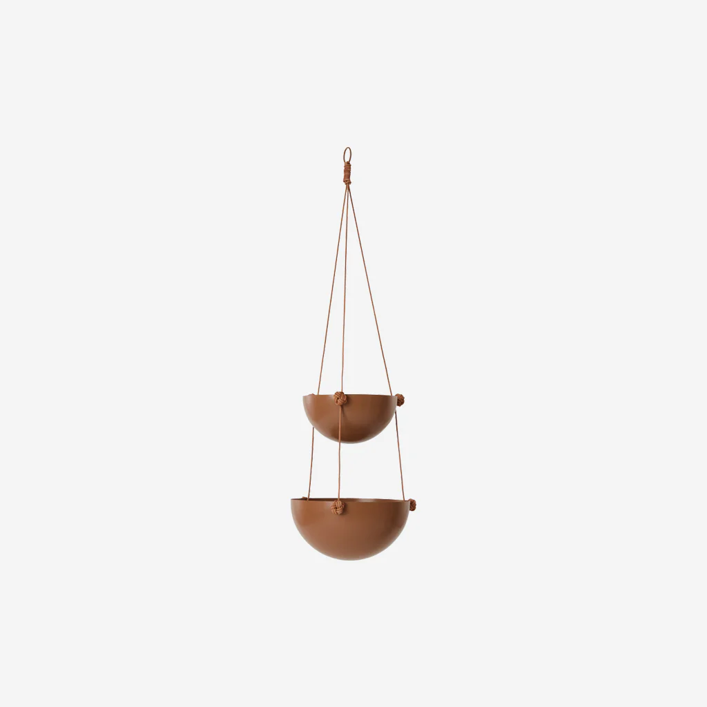 OYOY Living Paf Puf Hanging Planter Storage Double Nougat