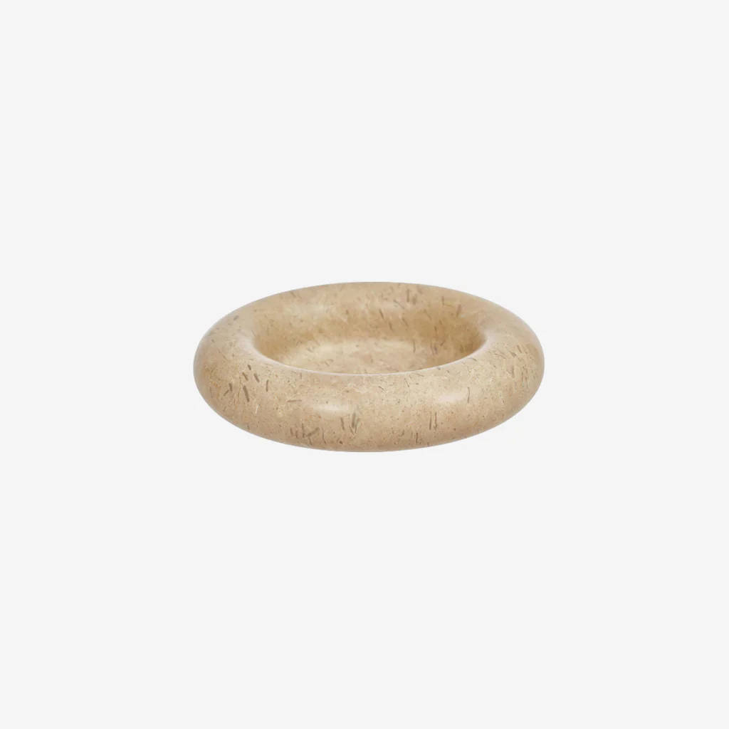 OYOY Living Savi Marble Tray Round Beige