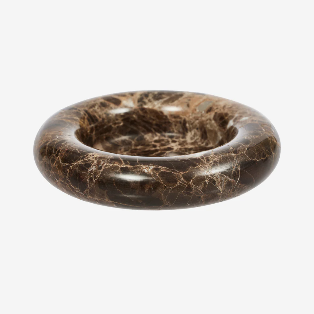 OYOY Living Savi Marble Tray Round Choco Brown - Image 5