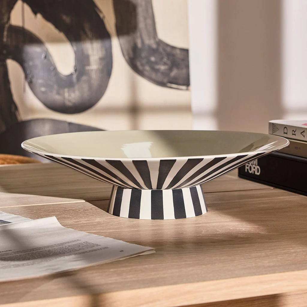 OYOY Living Toppu Centerpiece Low White Black - Image 2