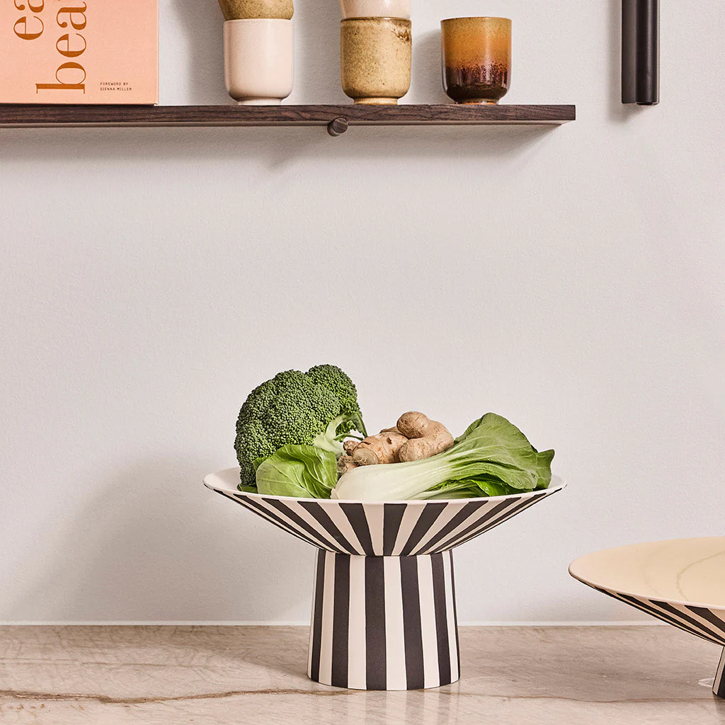 OYOY Living Toppu Centrepiece Bowl High Black White - Image 2