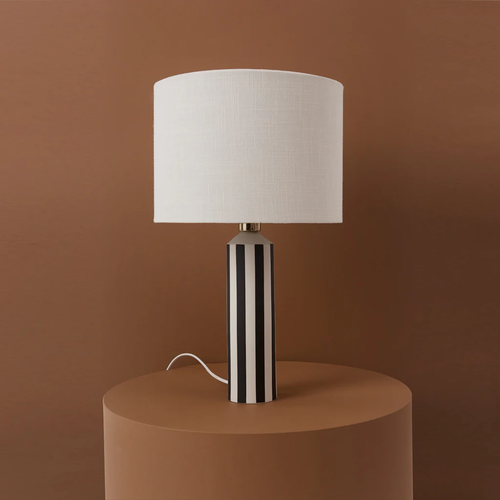 OYOY Living Toppu Ceramic Lamp Black White - Image 2